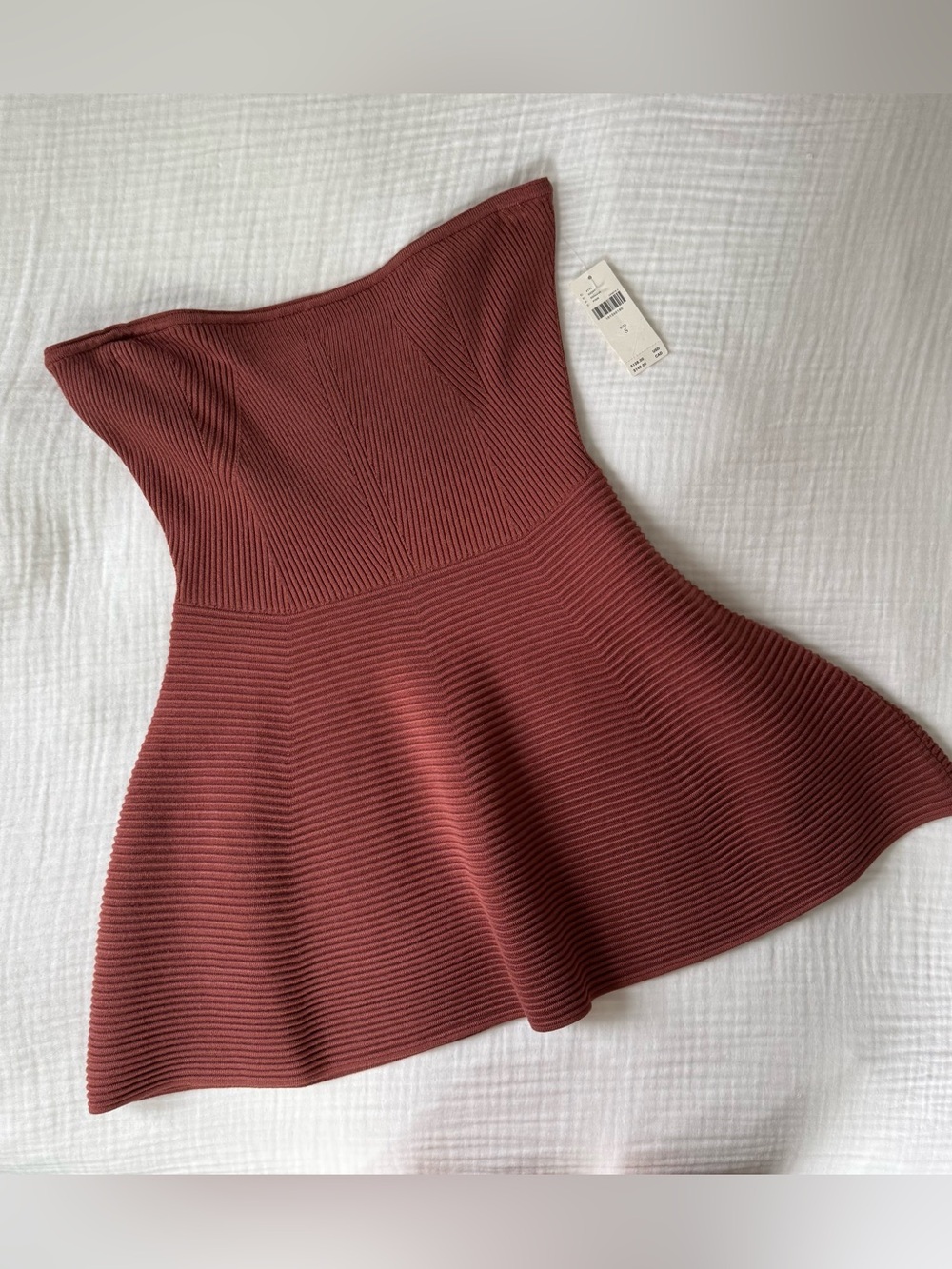 Anthropologie knit strapless fit and flare top - S